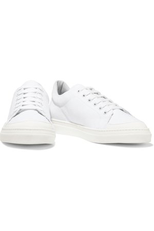 White Koru frayed canvas sneakers | Sale up to 70% off | THE OUTNET | IRIS & INK | THE OUTNET