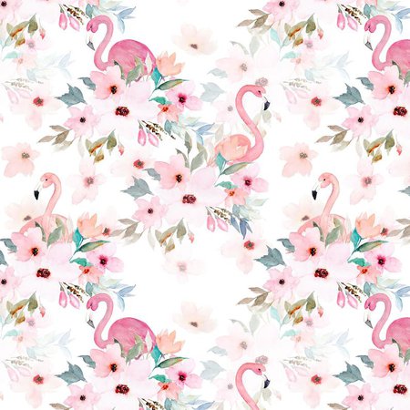 Summer Floral Flamingos Fabric by the Yard. Quilting Cotton | Etsy