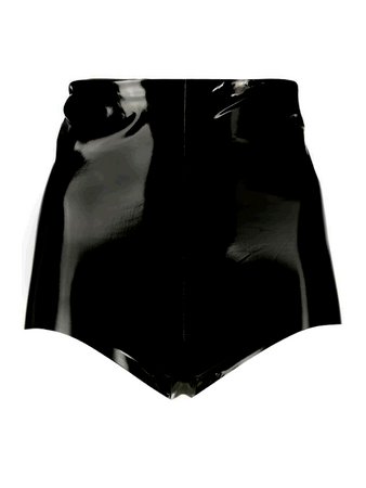 latex black shorts