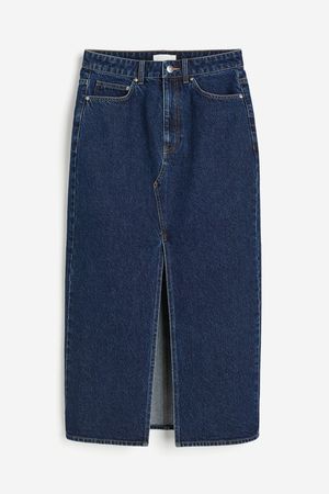 Denim Midi Skirt - Dark denim blue - Ladies | H&M US