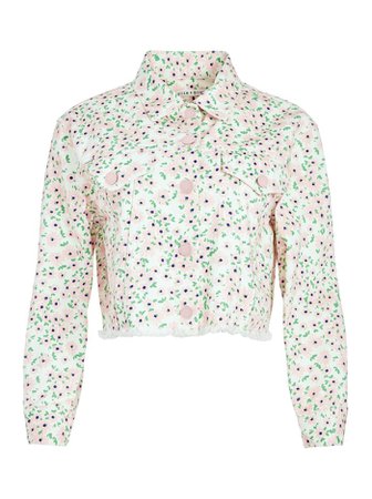 CHLOE FLORAL CROPPED JACKET | Alice and Olivia