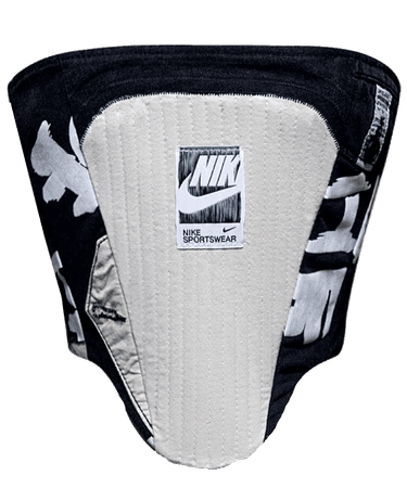 Resalt | Nike Brush Font Black and white Strapless Corset Top (Dei5 edit)