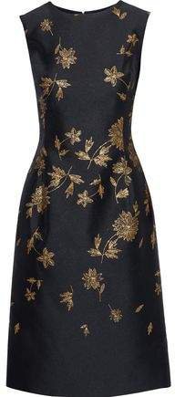 Metallic Floral-jacquard Dress