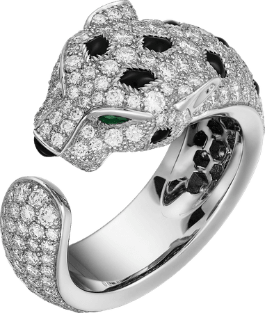 Cartier, Panthère de Cartier ring White gold, emeralds, onyx, diamonds