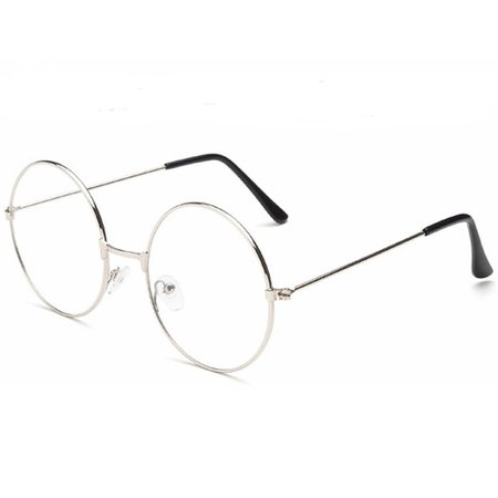TRIXES Unisex Silver Retro Sixties Style Round Metal Glasses ZE93 [1540901572-66786] - $4.73
