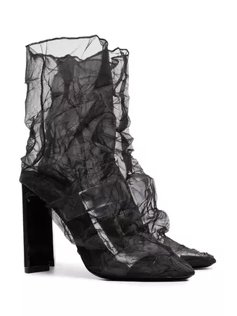 Nicholas Kirkwood Black D'Arcy 105 Mesh Leather Ankle Boots - Farfetch