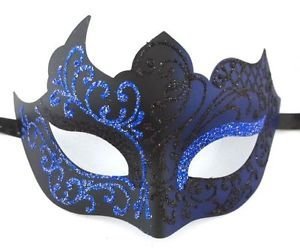 Amazon.com: Navy Blue Black Unique Venetian Mask Masquerade Mardi Gras: Toys & Games