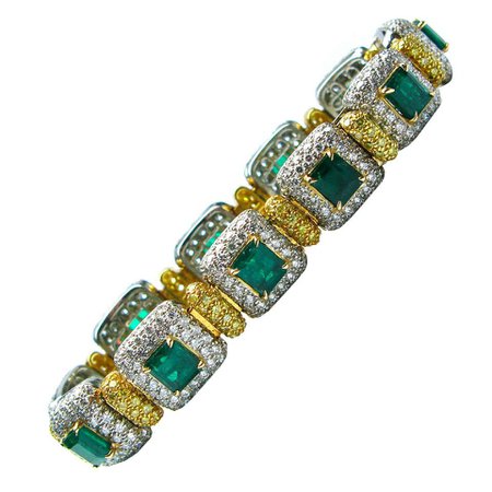 Diamond and Emerald Bracelet