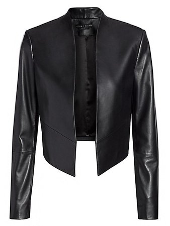 Shop Alice + Olivia Harvey Open Leather Jacket | Saks Fifth Avenue