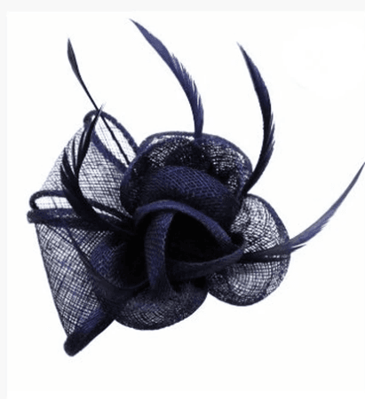 Navy, blue, dark blue, Fascinator, hat, fascinators, Fascinator hat, wedding, races, derby, derby hat, hair band, hair accessory, flower