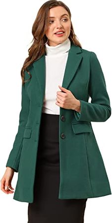 Amazon.com: Allegra K Women's Saint Patrick's Day Notched Lapel Single Breasted Outwear Winter Coat : Clothing, Shoes & Jewelry