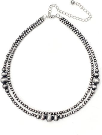 Amazon.com: Western Style Navajo Pearl Bead Chain Chocker Necklace (N-5138): Clothing, Shoes & Jewelry