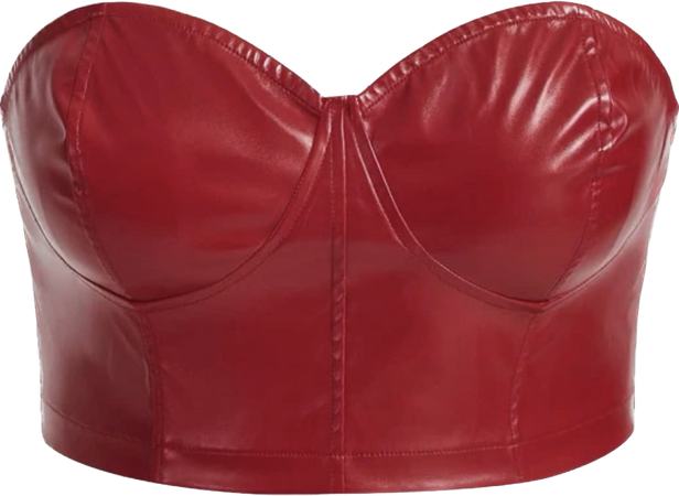 leather red top