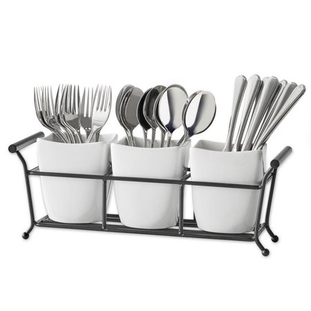 B. Smith® 4-Piece Flatware Caddy in White | Bed Bath and Beyond Canada