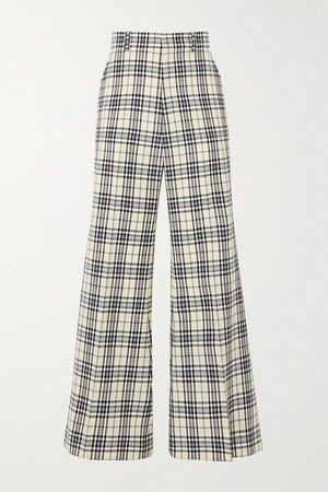 GUCCI Prince of Wales checked wool flared pants
