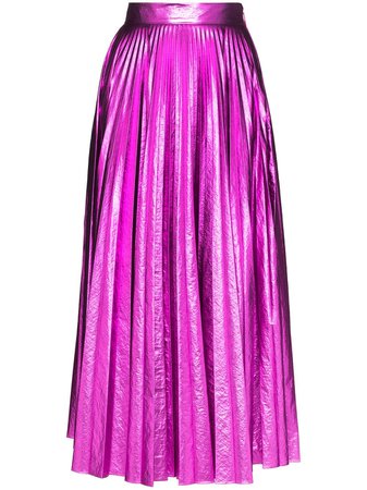 Pink Christopher Kane Metallic Pleated Skirt | Farfetch.com
