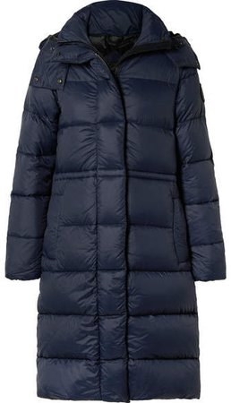 Arosa Hooded Quilted Shell Down Parka - Navy