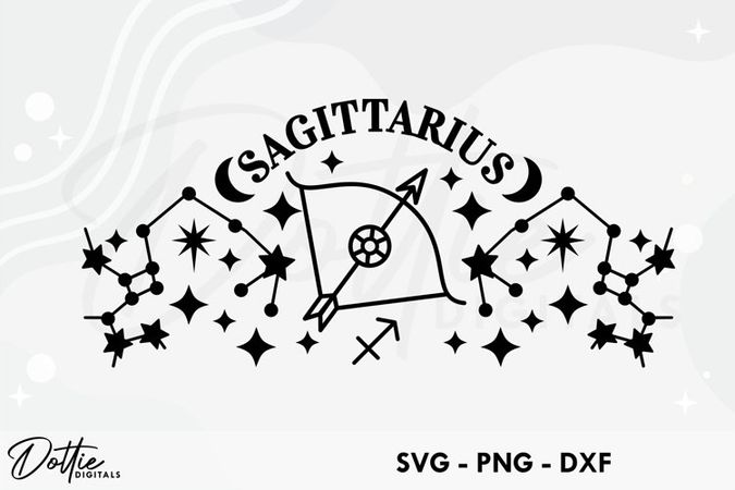 Sagittarius SVG DXF PNG Zodiac Star Sign centaur Craft File