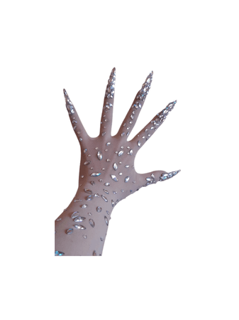 bedazzled gloves silver
