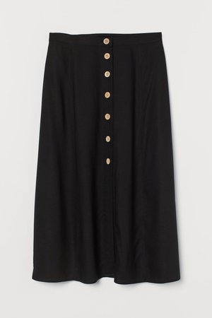Button-front Skirt - Black - Ladies | H&M US