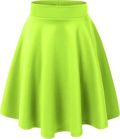 Amazon.com: MBJ WB829 Womens Flirty Flare Skirt M NEON_Lime : Clothing, Shoes & Jewelry