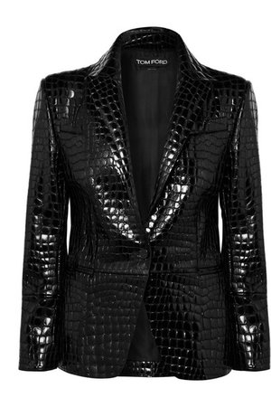 TOM FORD | Croc-effect leather blazer | NET-A-PORTER.COM