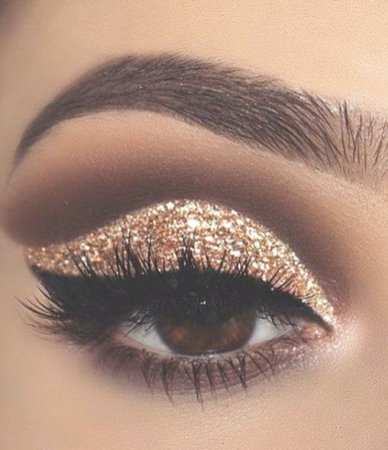 gold glitter eyeshadow, make up tutorial, make up for brown eyes, make up for ha... - #bro… in 2020 | Gold glitter eyeshadow, Glitter eye makeup, Prom makeup for brown eyes