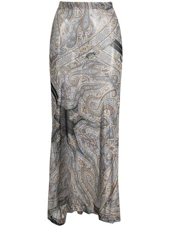 Comme Des Garçons Pre-Owned 2000s Paisley Print Sheer Silk Maxi Skirt - Farfetch
