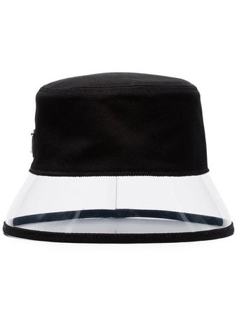 Prada logo-plaque PVC and canvas bucket hat £225 - Buy Online - Mobile Friendly, Fast Delivery