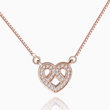 Heart Of Romance Necklace Rose Gold Plated Silver