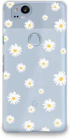 Amazon.com: CasesByLorraine Google Pixel 2 Case, Cute Daisy Floral Flowers Clear Transparent Case Flexible TPU Soft Gel Protective Phone Cover for Google Pixel 2 (2017) (P37): Electronics