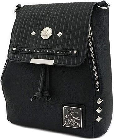 Amazon.com | Loungefly Nightmare Before Christmas Convertible Mini Backpack, Black | Casual Daypacks