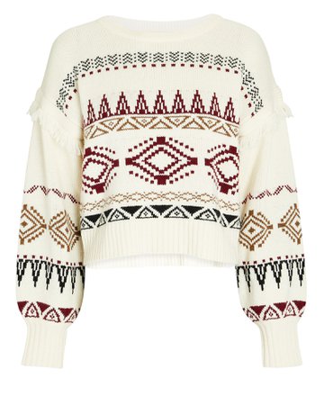 INTERMIX Private Label Lily Fringed Jacquard Sweater | INTERMIX®