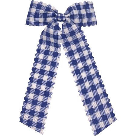 Gingham Bow, Navy -