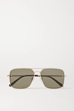 Gold Aviator-style gold-tone sunglasses | Stella McCartney | NET-A-PORTER