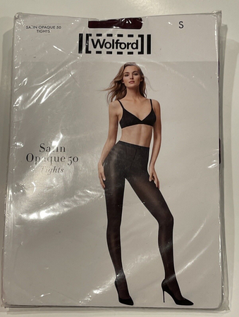 Wolford Opaque 50 Tights in Eggplant, In Packaging