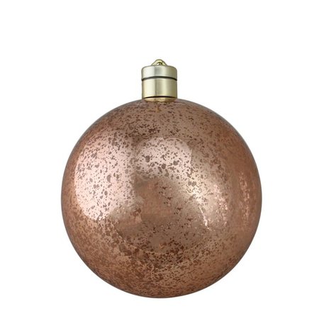 6" Pre-Lit Rose Gold Ball Christmas Ornament – Warm White Lights (150mm) | Christmas Central