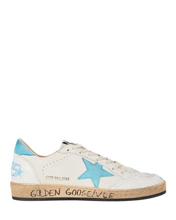 Golden Goose Ball Star Leather Sneakers In White | INTERMIX®