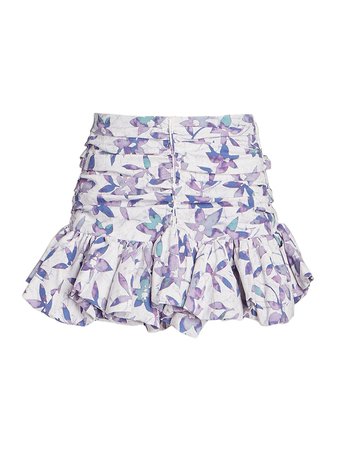 Shop Isabel Marant Milendi Floral Ruched Mini Skirt | Saks Fifth Avenue
