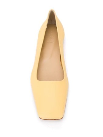 Aeyde Gina Square Toe Ballerina Shoes GINANAPPALEATHER Yellow | Farfetch
