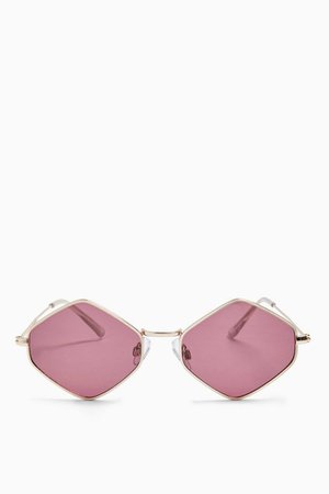 Metal Hexagonal Sunglasses | Topshop