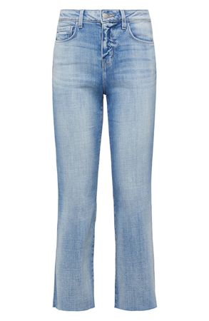 L'AGENCE Raw Hem Straight Leg Jeans | Nordstrom