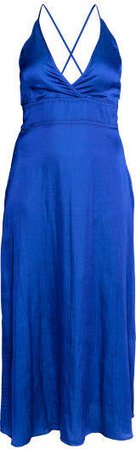 H&M+ Long Satin Dress - Blue
