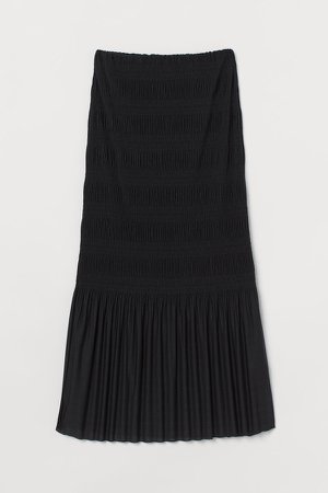 Pleated Jersey Skirt - Black