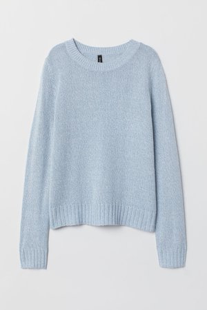 Knit Sweater - Light blue melange - | H&M US