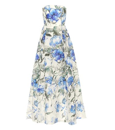 Printed silk gown