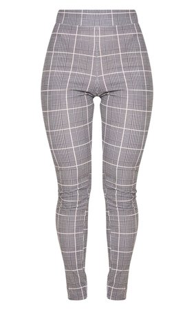 Black Check Print Skinny Trouser | Trousers | PrettyLittleThing