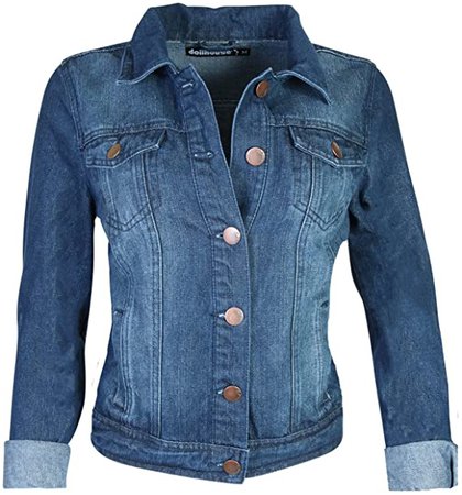 dollhouse Women’s Basic Denim Jean Jacket at Amazon Women's Coats Shop