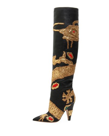 Valentino Garavani Dragon Embellished Over-The-Knee Boot