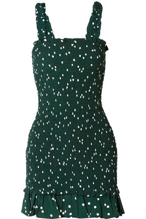 Faithfull The Brand | Del Mar smocked polka-dot crepe mini dress | NET-A-PORTER.COM
